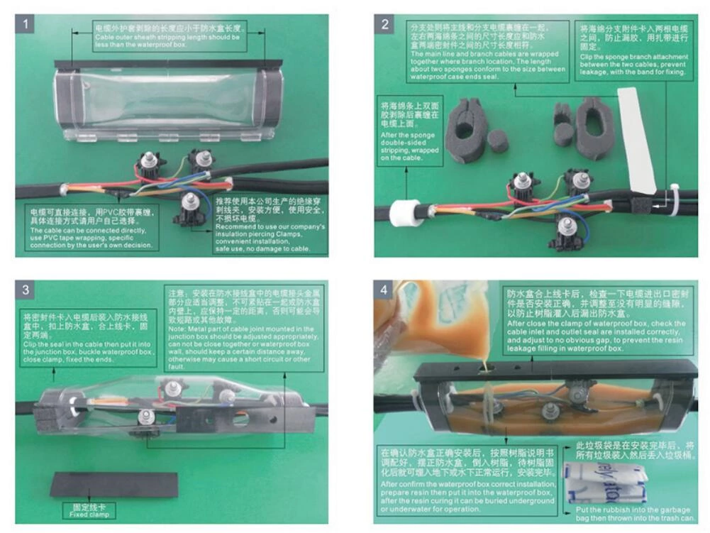 Installation For Rubber Filling Type Cable Branch Waterproof Box